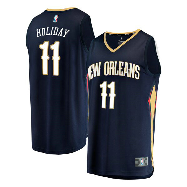 Maillot nba New Orleans Pelicans Icon Edition Homme Jrue Holiday 11 Bleu marin